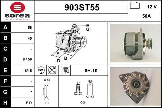 STARTCAR 903ST55 - Alternator autospares.lv