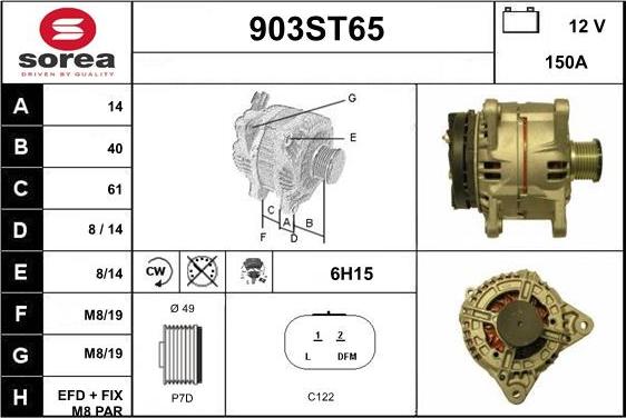 STARTCAR 903ST65 - Alternator autospares.lv