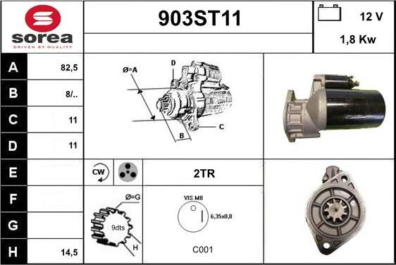 STARTCAR 903ST11 - Starter autospares.lv