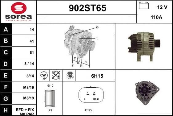 STARTCAR 902ST65 - Alternator autospares.lv