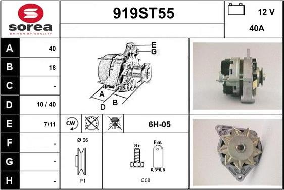 STARTCAR 919ST55 - Alternator autospares.lv