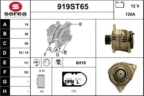 STARTCAR 919ST65 - Alternator autospares.lv