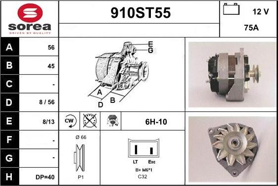 STARTCAR 910ST55 - Alternator autospares.lv