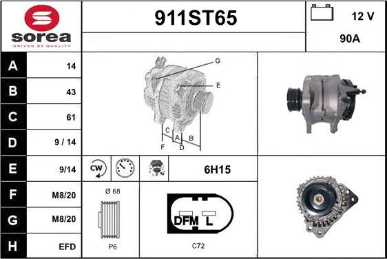 STARTCAR 911ST65 - Alternator autospares.lv