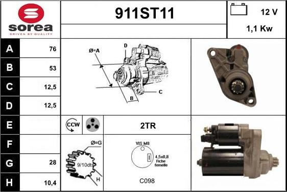 STARTCAR 911ST11 - Starter autospares.lv