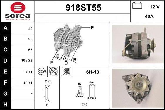 STARTCAR 918ST55 - Alternator autospares.lv