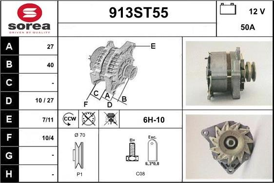 STARTCAR 913ST55 - Alternator autospares.lv