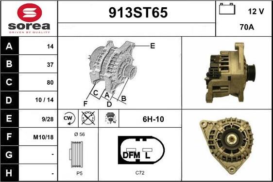 STARTCAR 913ST65 - Alternator autospares.lv