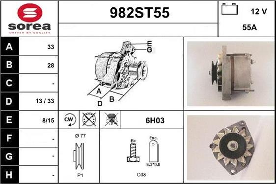 STARTCAR 982ST55 - Alternator autospares.lv