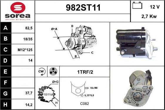 STARTCAR 982ST11 - Starter autospares.lv