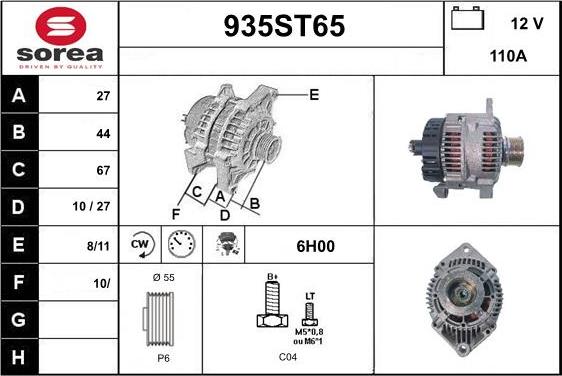 STARTCAR 935ST65 - Alternator autospares.lv