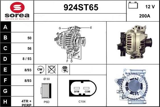 STARTCAR 924ST65 - Alternator autospares.lv