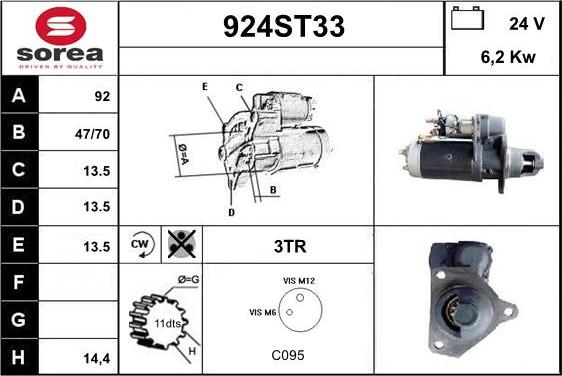 STARTCAR 924ST33 - Starter autospares.lv