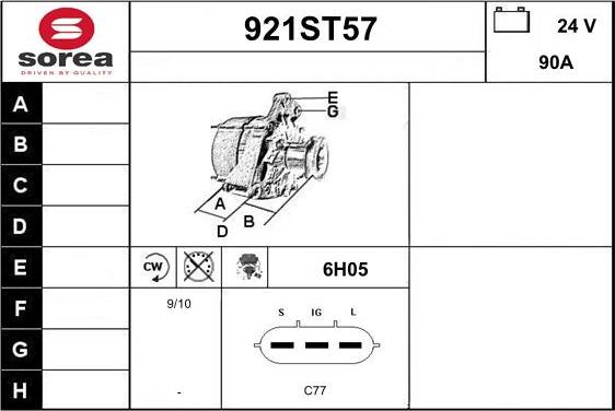 STARTCAR 921ST57 - Alternator autospares.lv