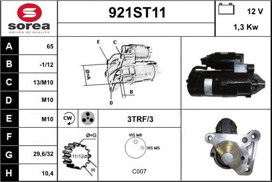 STARTCAR 921ST11 - Starter autospares.lv