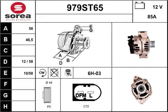 STARTCAR 979ST65 - Alternator autospares.lv