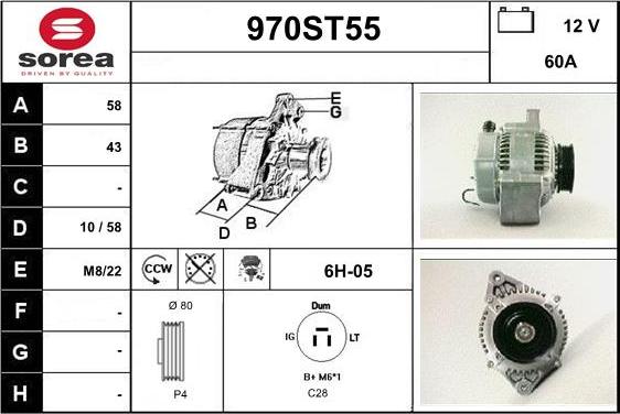 STARTCAR 970ST55 - Alternator autospares.lv