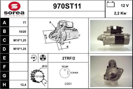 STARTCAR 970ST11 - Starter autospares.lv