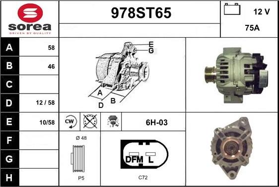 STARTCAR 978ST65 - Alternator autospares.lv