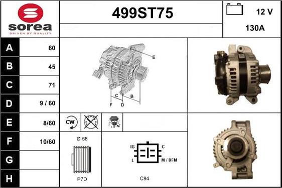 STARTCAR 499ST75 - Alternator autospares.lv