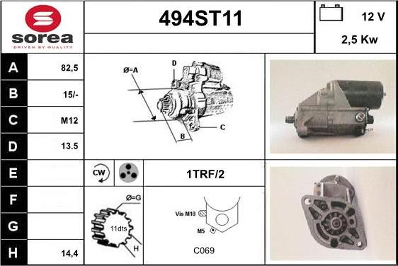 STARTCAR 494ST11 - Starter autospares.lv