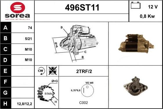 STARTCAR 496ST11 - Starter autospares.lv