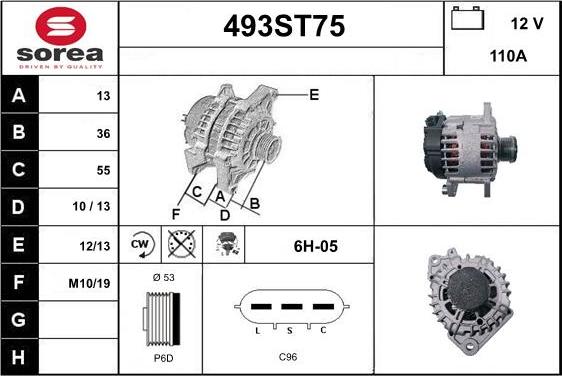 STARTCAR 493ST75 - Alternator autospares.lv