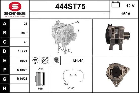 STARTCAR 444ST75 - Alternator autospares.lv