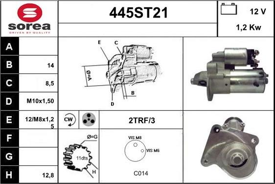 STARTCAR 445ST21 - Starter autospares.lv