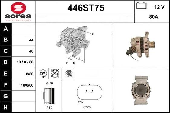 STARTCAR 446ST75 - Alternator autospares.lv