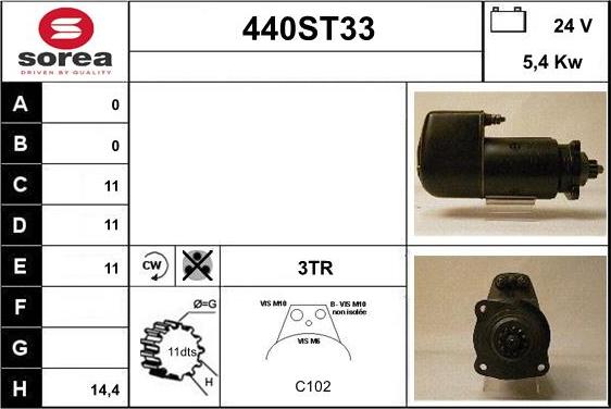 STARTCAR 440ST33 - Starter autospares.lv