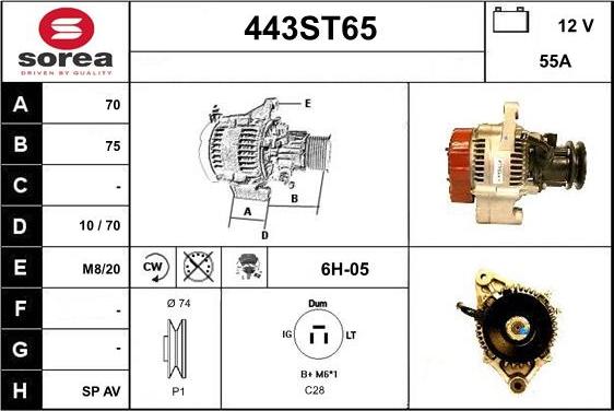 STARTCAR 443ST65 - Alternator autospares.lv