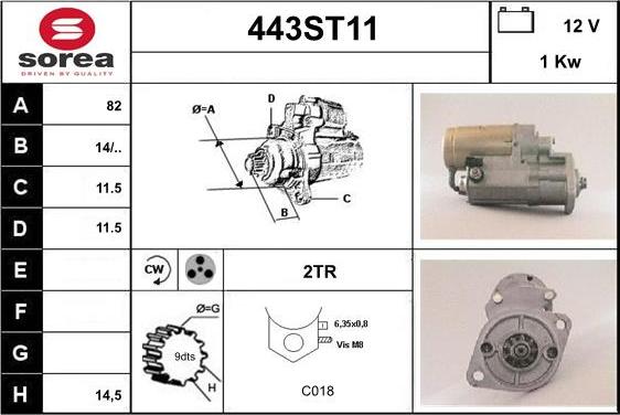 STARTCAR 443ST11 - Starter autospares.lv