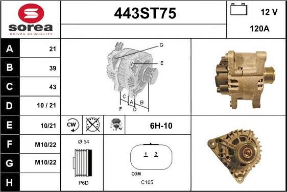 STARTCAR 443ST75 - Alternator autospares.lv