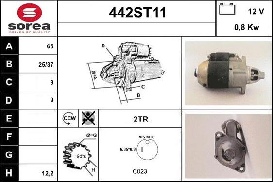 STARTCAR 442ST11 - Starter autospares.lv