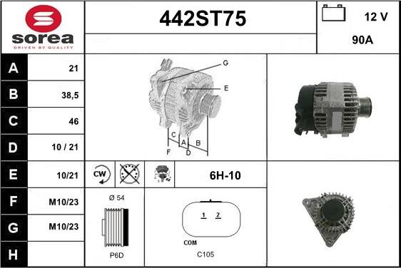 STARTCAR 442ST75 - Alternator autospares.lv