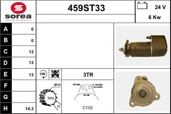 STARTCAR 459ST33 - Starter autospares.lv