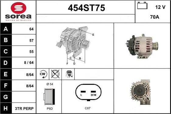 STARTCAR 454ST75 - Alternator autospares.lv