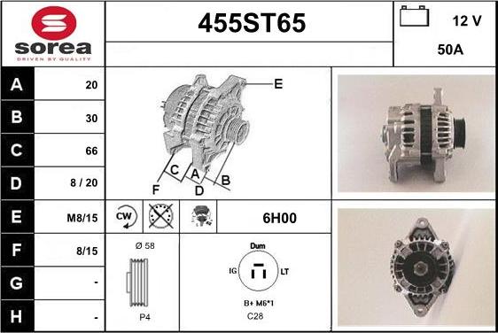 STARTCAR 455ST65 - Alternator autospares.lv