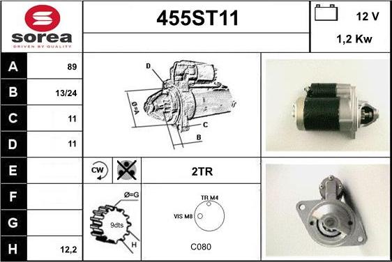 STARTCAR 455ST11 - Starter autospares.lv