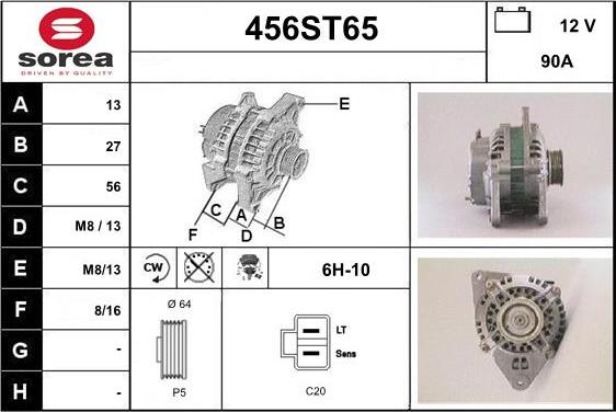 STARTCAR 456ST65 - Alternator autospares.lv