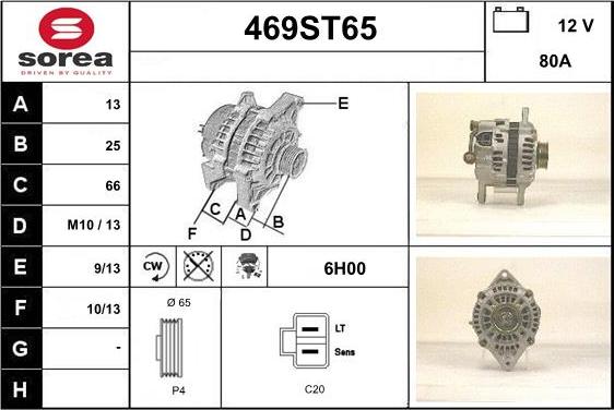 STARTCAR 469ST65 - Alternator autospares.lv