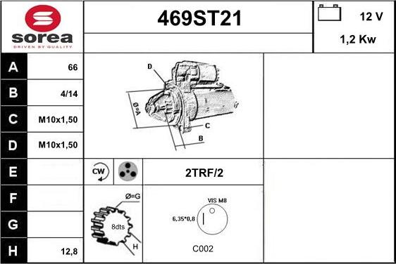 STARTCAR 469ST21 - Starter autospares.lv