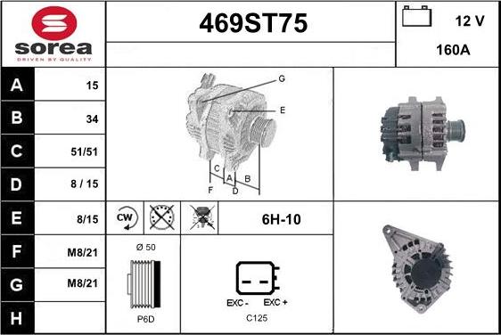 STARTCAR 469ST75 - Alternator autospares.lv