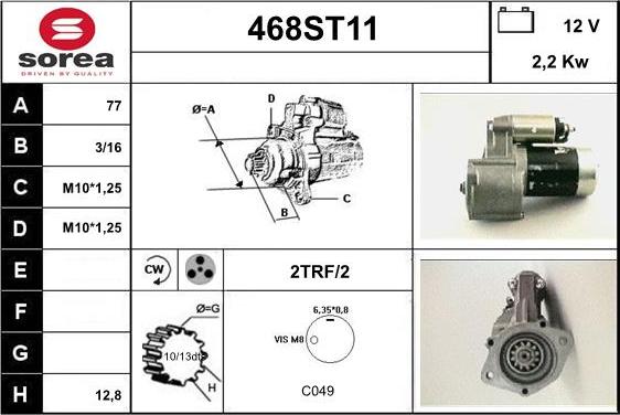 STARTCAR 468ST11 - Starter autospares.lv