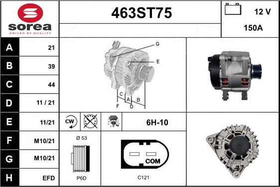 STARTCAR 463ST75 - Alternator autospares.lv