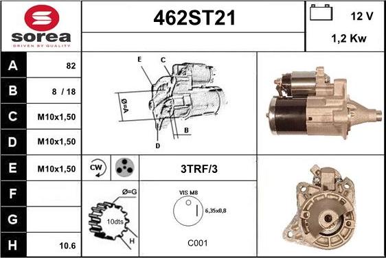 STARTCAR 462ST21 - Starter autospares.lv