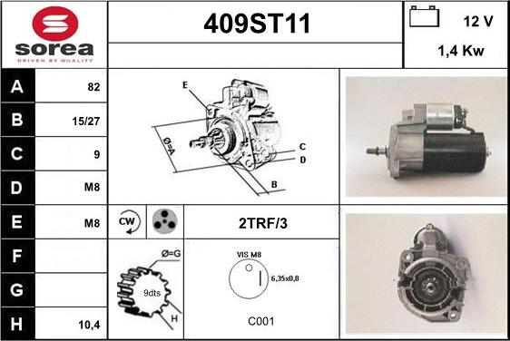 STARTCAR 409ST11 - Starter autospares.lv