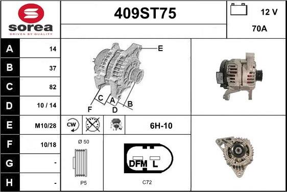 STARTCAR 409ST75 - Alternator autospares.lv