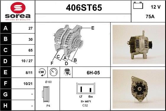 STARTCAR 406ST65 - Alternator autospares.lv